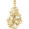 14k Yellow Gold Nugget Pendant 1.25in