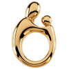 10k Yellow Gold Mother and Child Pendant 3/4in 