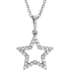 14kt White Gold 1/6 ct Diamond Petite Star 16in Necklace
