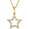 14kt Yellow Gold 1/6 ct Diamond Petite Star 16in Necklace