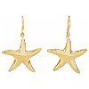 14k Yellow Gold Large Starfish Dangle Earrings