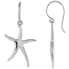 14kt White Gold 1in Skinny Starfish Earrings