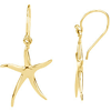 14kt Yellow Gold 1in Skinny Starfish Earrings