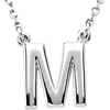 Sterling Silver Block Initial M 16in Necklace
