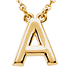 14k Yellow Gold Letter A Initial Necklace 16in