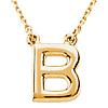 14k Yellow Gold Letter B Initial Necklace 16in