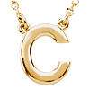 14k Yellow Gold Letter C Initial Necklace 16in