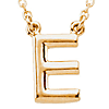 14k Yellow Gold Letter E Initial Necklace 16in