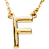 14k Yellow Gold Letter F Initial Necklace 16in