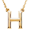 14k Yellow Gold Letter H Initial Necklace 16in