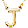 14k Yellow Gold Letter J Initial Necklace 16in