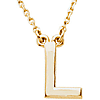 14k Yellow Gold Letter L Initial Necklace 16in
