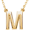 14k Yellow Gold Letter M Initial Necklace 16in