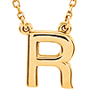 14k Yellow Gold Letter R Initial Necklace 16in