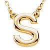 14k Yellow Gold Letter S Initial Necklace 16in