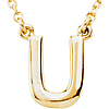 14k Yellow Gold Letter U Initial Necklace 16in