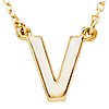 14k Yellow Gold Letter V Initial Necklace 16in