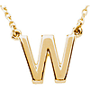 14k Yellow Gold Letter W Initial Necklace 16in