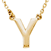 14k Yellow Gold Letter Y Initial Necklace 16in