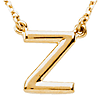 14k Yellow Gold Letter Z Initial Necklace 16in