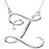 Sterling Silver Script Initial Z 16in Necklace