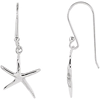 Sterling Silver 5/8in Starfish Dangle Earrings