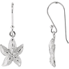 Sterling Silver 3/4in Starfish Dangle Earrings