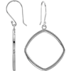 14kt White Gold 7/8in Square Shaped Dangle Earrings