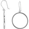 14k White Gold Open Circle Dangle Earrings