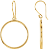 14kt Yellow Gold 3/4in Round Dangle Earrings