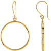 14k Yellow Gold Circle Dangle Earrings