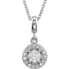 14kt White Gold Halo-Styled 1/4 ct Diamond Necklace
