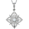Sterling Silver 1/6 ct Diamond Vintage Inspired Star Necklace