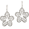Sterling Silver 1/6 ct tw Diamond Floral Earrings