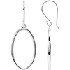14kt White Gold 3/4in Oval Dangle Earrings