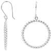 14kt White Gold 7/8in Beaded Round Dangle Earrings