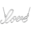Sterling Silver .08 ct Diamond Love 18in Necklace