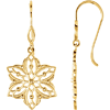 14kt Yellow Gold Beaded Flower Dangle Earrings