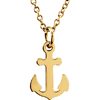 14k Yellow Gold TinyPosh Anchor Necklace 18in