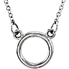 14kt White Gold Tiny Posh Open Circle on 18in Necklace