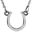 14kt White Gold TinyPosh Horseshoe 18in Necklace