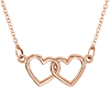 14kt Rose Gold TinyPosh Double Heart 18in Necklace