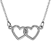 14kt White Gold TinyPosh Double Heart 18in Necklace