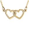 14kt Yellow Gold TinyPosh Double Heart 18in Necklace