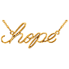14k Yellow Gold Hope Script Necklace