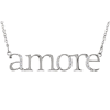 14k White Gold .08 ct Diamond Amore Necklace