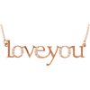14kt Rose Gold .08 ct Diamond Love You 16in Necklace