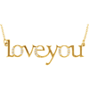 14kt Yellow Gold .08 ct Diamond Love You 16in Necklace