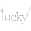 14kt White Gold .08 ct Diamond Lucky 16in Necklace