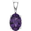 14kt White Gold .44 ct Oval Cut Amethyst Pendant